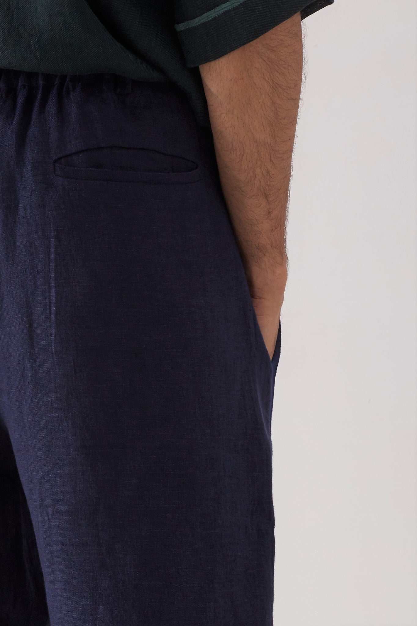 handwoven linen Navy bali trousers